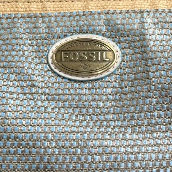 Women's Fossil Leather Crossbody Gray Khaki Purse Shoulder Bag - Picture 5 of 10